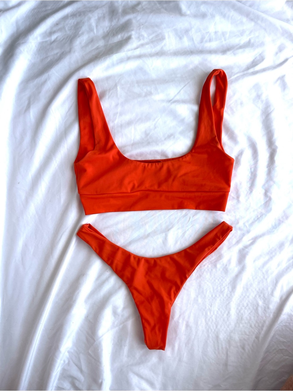 FAE Swim Orange high cut bikini and top Small